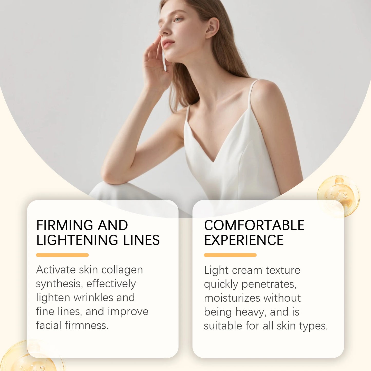Skin care cream deeply moisturizes and moisturizes the skin, delicate and soft, body and face, universal moisturizing and non-st